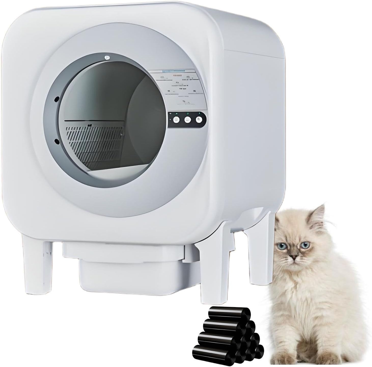 Smart Self Cleaning Cat Litter Box Camera APP Control 75L Multi Cat