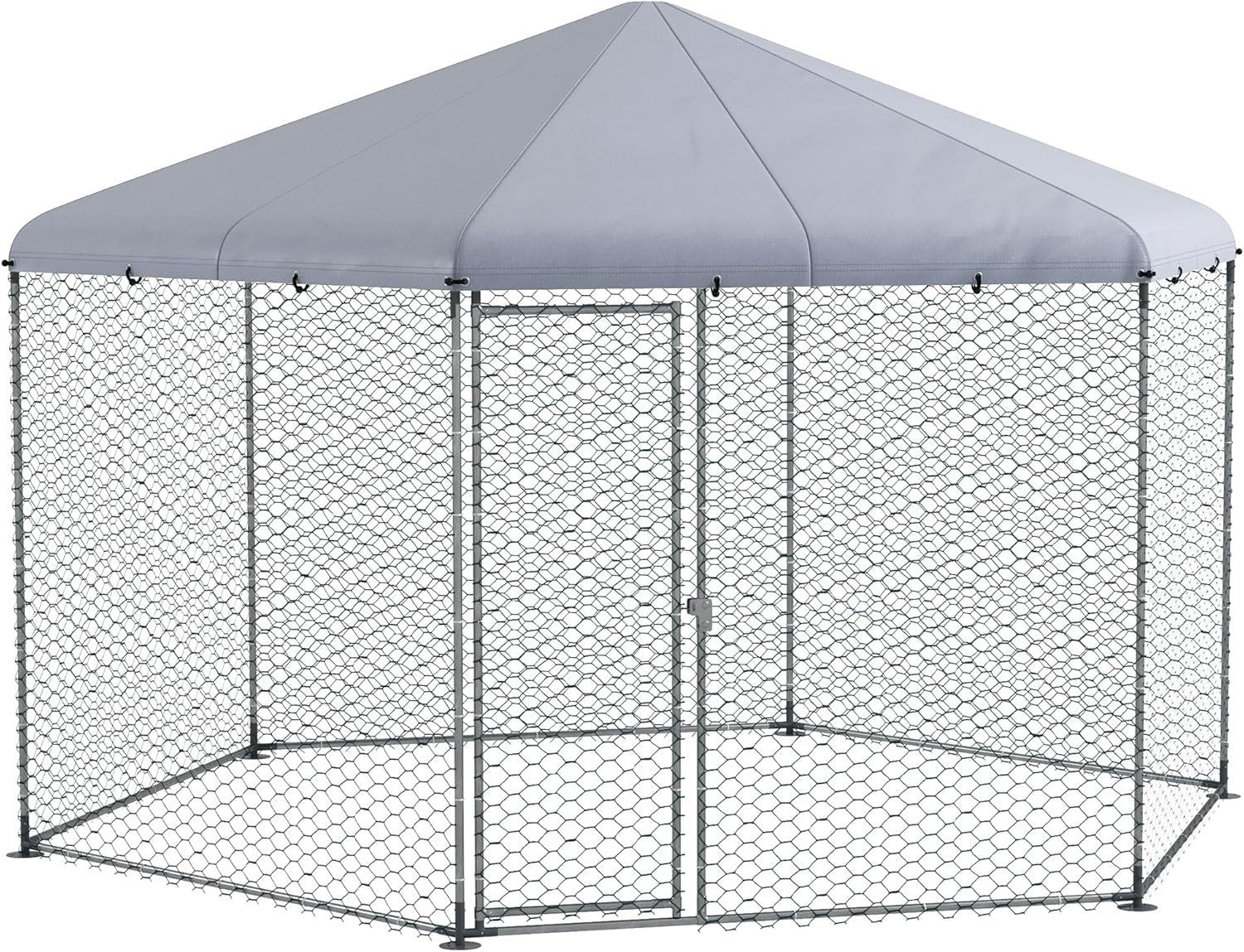 Large Walk In Chicken Run 4x3.5x2.6m Galvanised Steel Pen