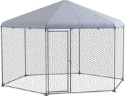 Large Walk In Chicken Run 4x3.5x2.6m Galvanised Steel Pen