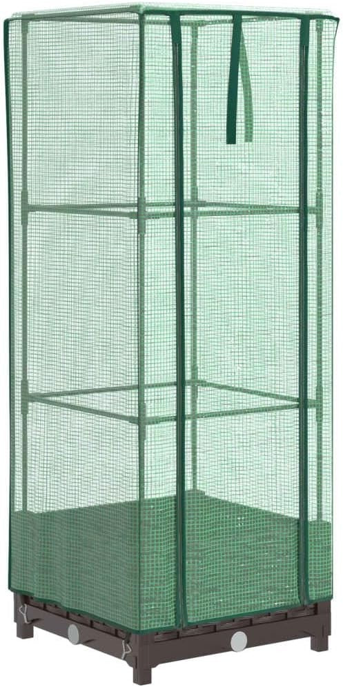Outdoor Raised Garden Bed with Greenhouse Cover – Sturdy Rattan Look Planter Box