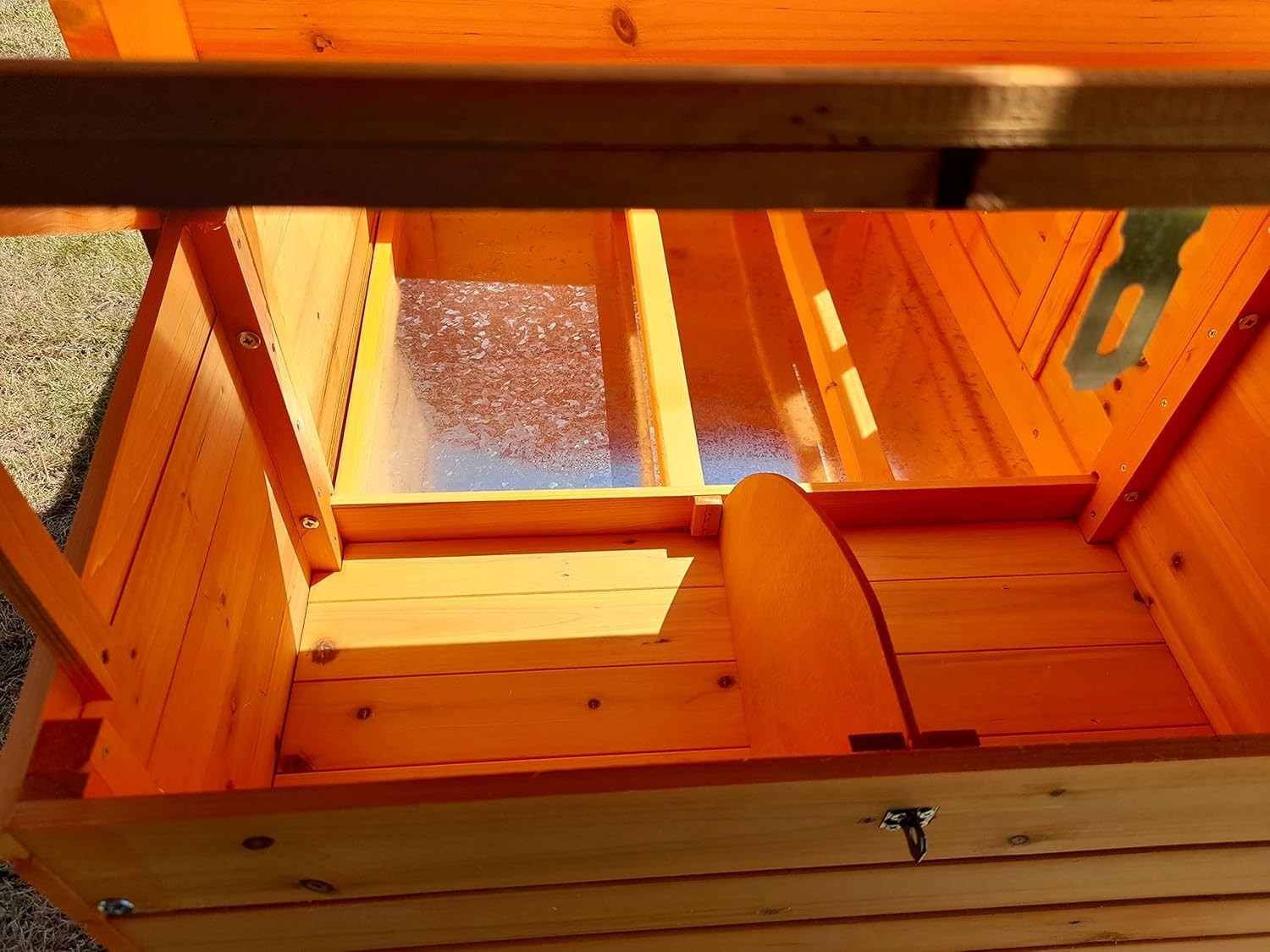 Wooden Chicken Coop with Covered Run Easy Clean Nest Box 3–4 Hens