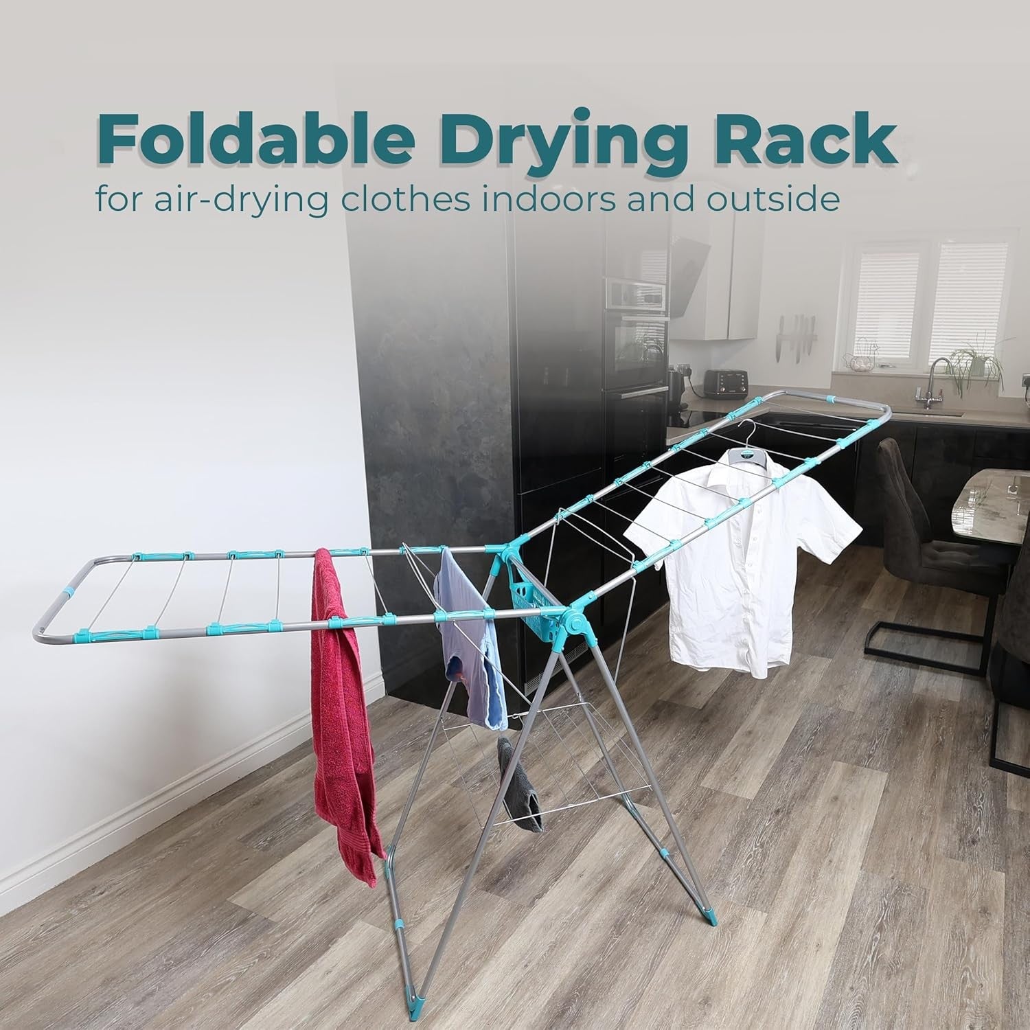 Folding Clothes Airer Drying Rack Stainless Steel Indoor Outdoor Compact