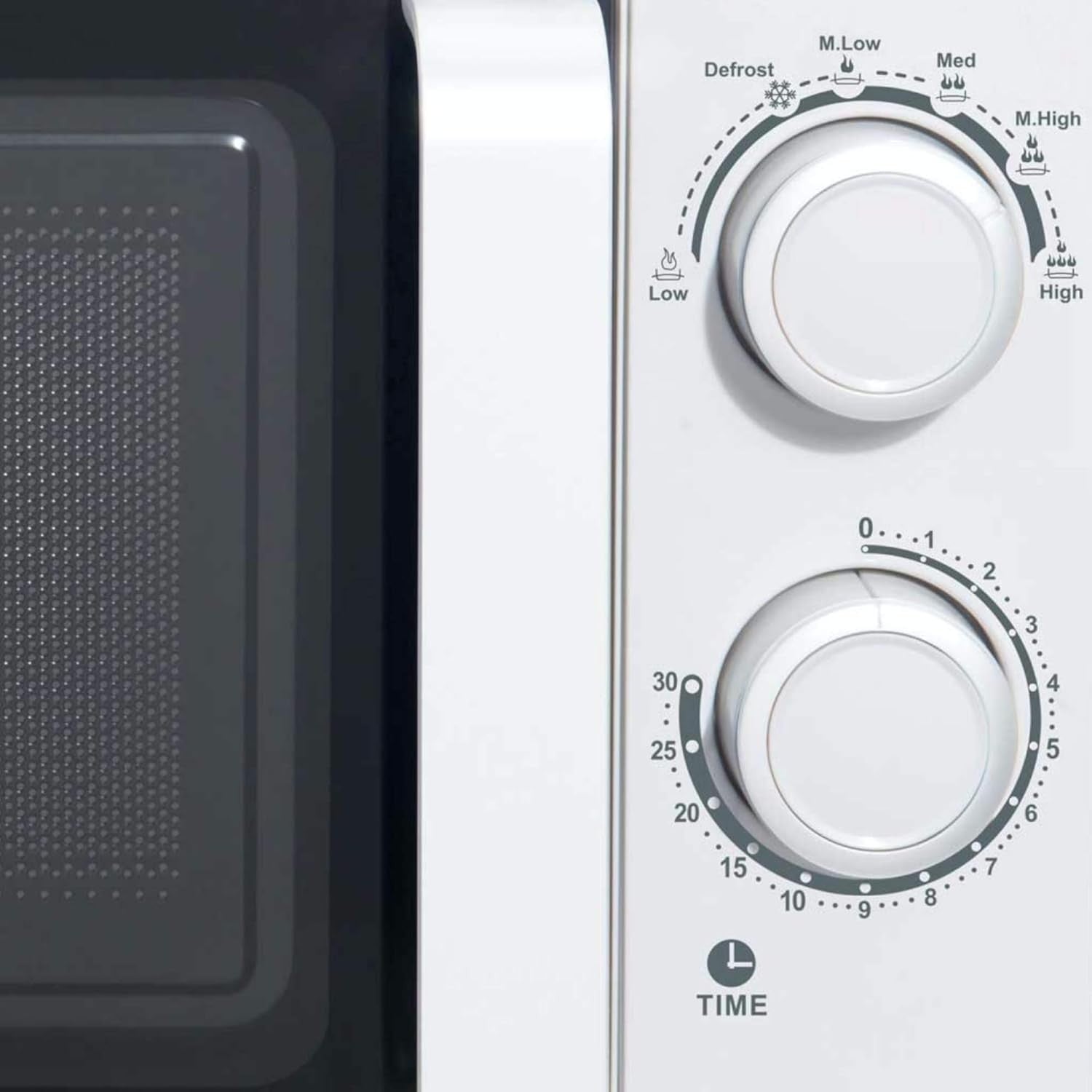 20L Stainless Steel Microwave Oven 700W White with 6 Power Levels