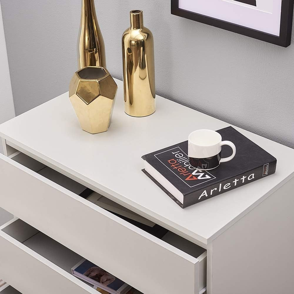 Modern White 5-Drawer Chest Storage Cabinet Bedroom Hallway Organizer Unit