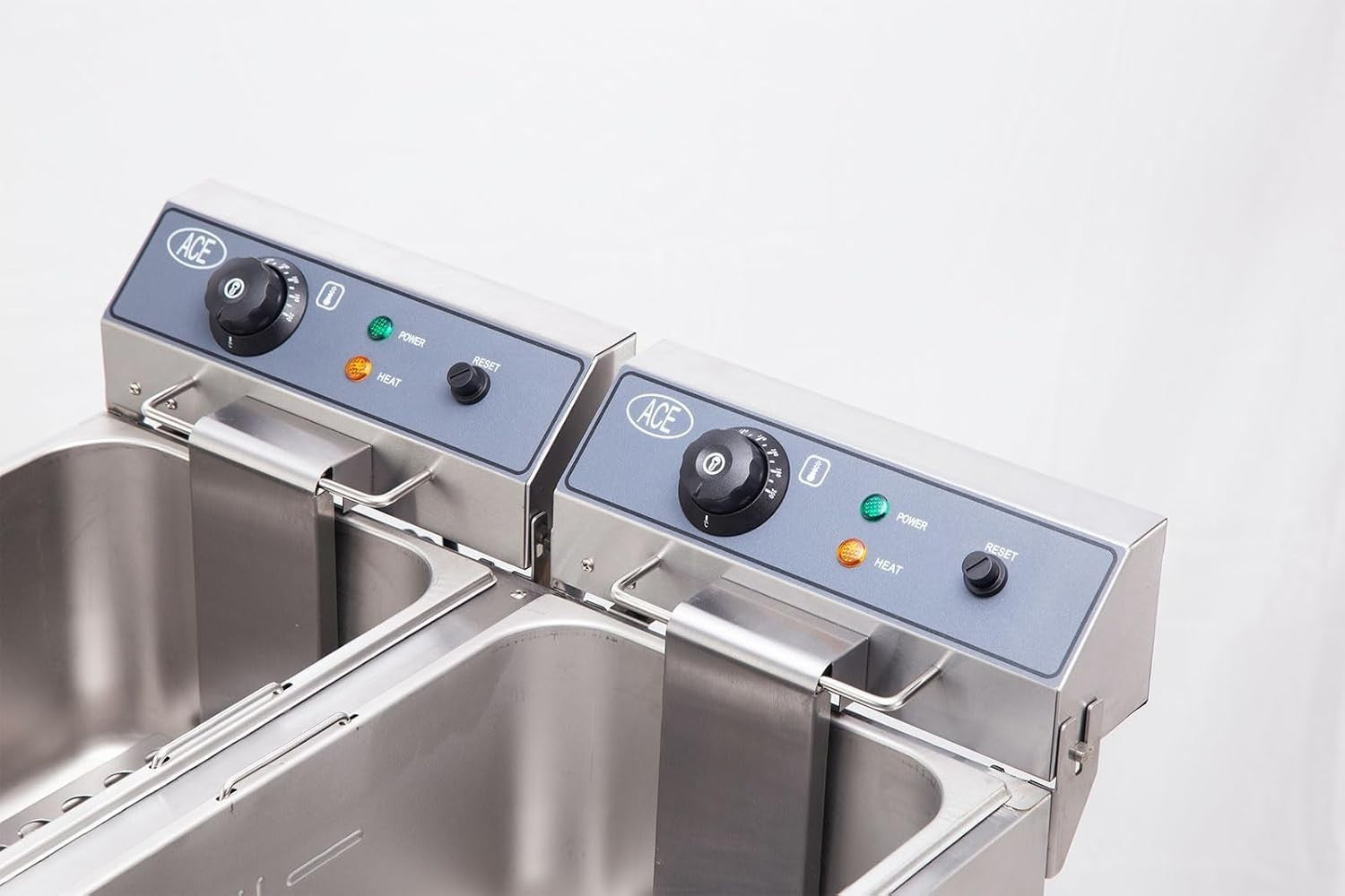 34L Double Electric Chip Fryer 6000W Twin Tank With Drain Tap