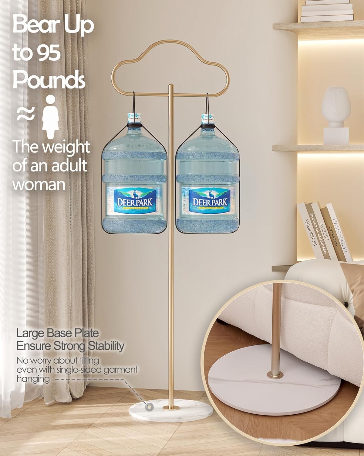 Gold Metal Coat Stand | Modern Free Standing Clothing Rack for Bedroom
