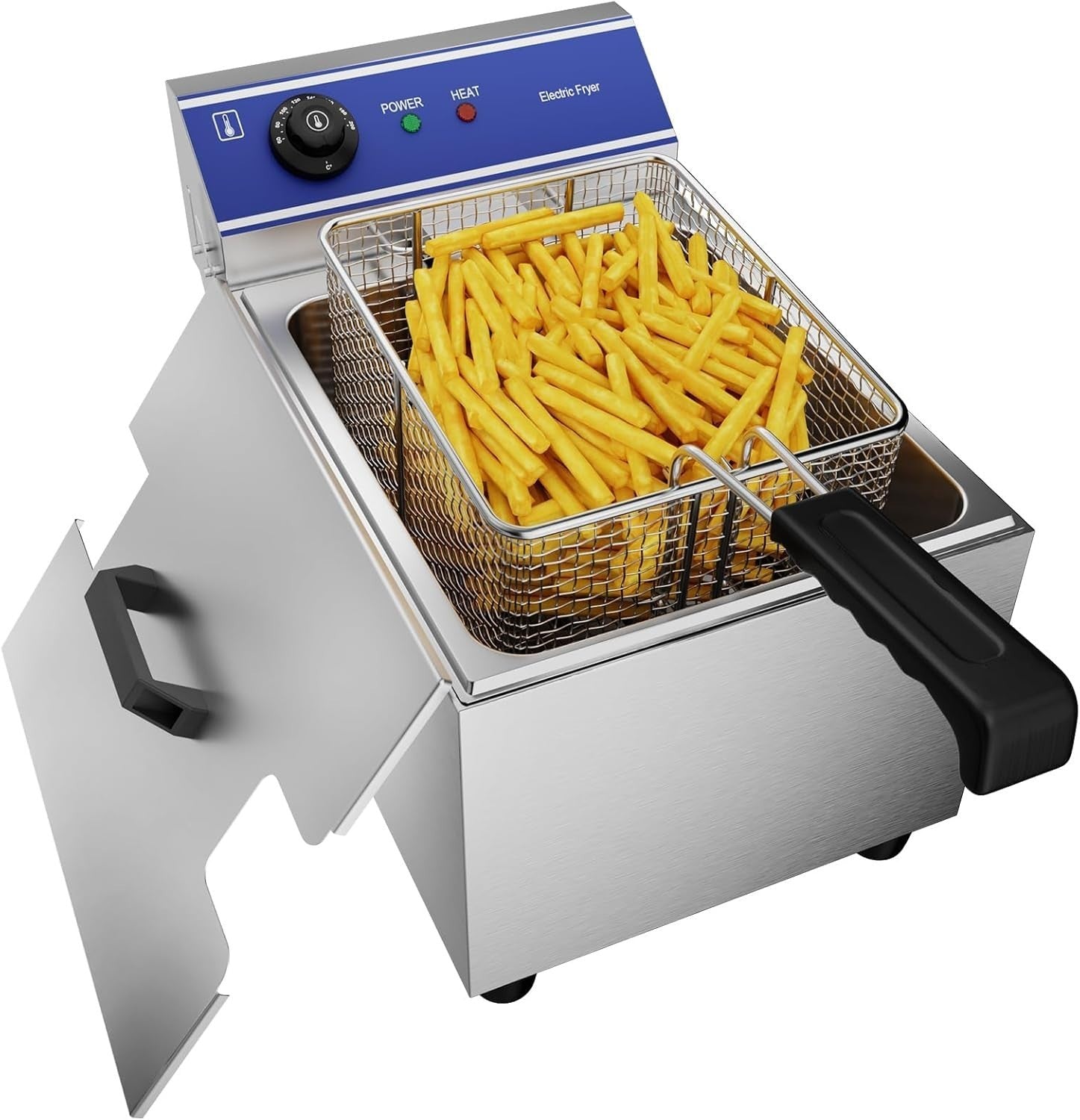 8L Commercial Deep Fat Fryer 3000W Stainless Steel Countertop
