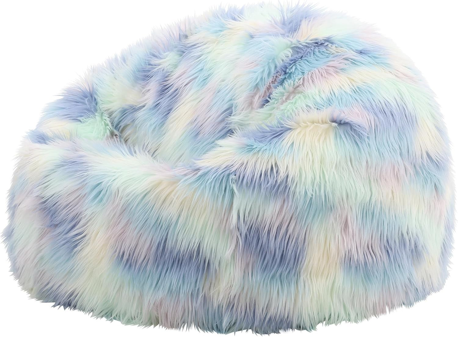 Luxury Faux Fur Bean Bag Chair Soft Round Seat, Indoor Lounge Room Decor
