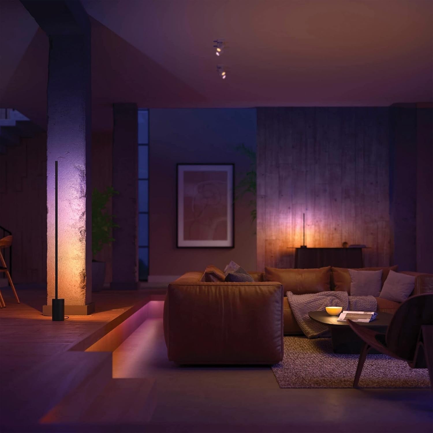 Smart LED Gradient Table Lamp with Voice & App Control, 28x28x141cm