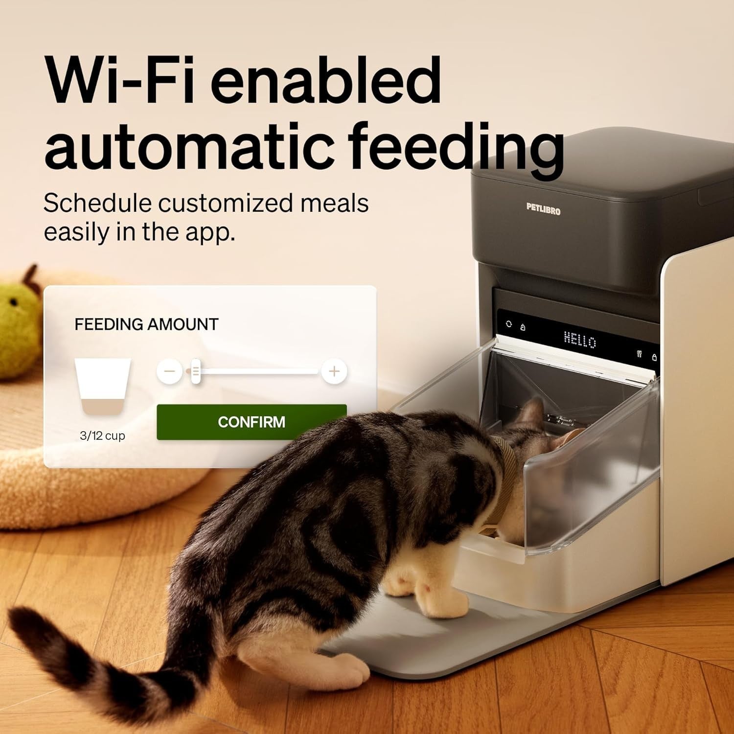 RFID Automatic Cat Feeder WiFi App Control 3L Selective Access White