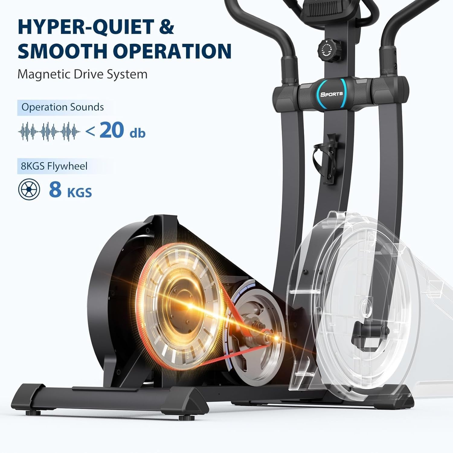 Ultra-Quiet Elliptical Cross Trainer 16-Level Magnetic Resistance Home Gym