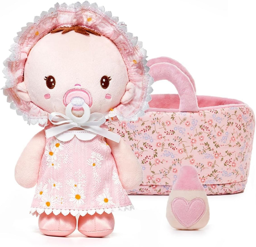 Soft Baby Doll Gift Set 9in Plush Rag Doll Sleeping Cuddle Toy