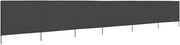 6-Panel Grey Wind Screen 800x80cm Outdoor Garden Camping Privacy Divider