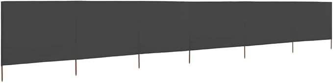 6-Panel Grey Wind Screen 800x80cm Outdoor Garden Camping Privacy Divider