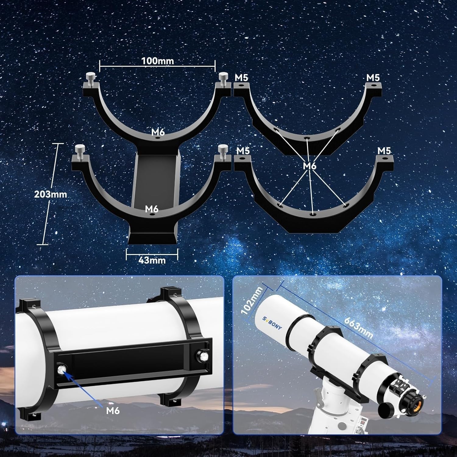 102mm Refractor Telescope Kit F6.5 for Beginners with Zoom Eyepiece & Finder