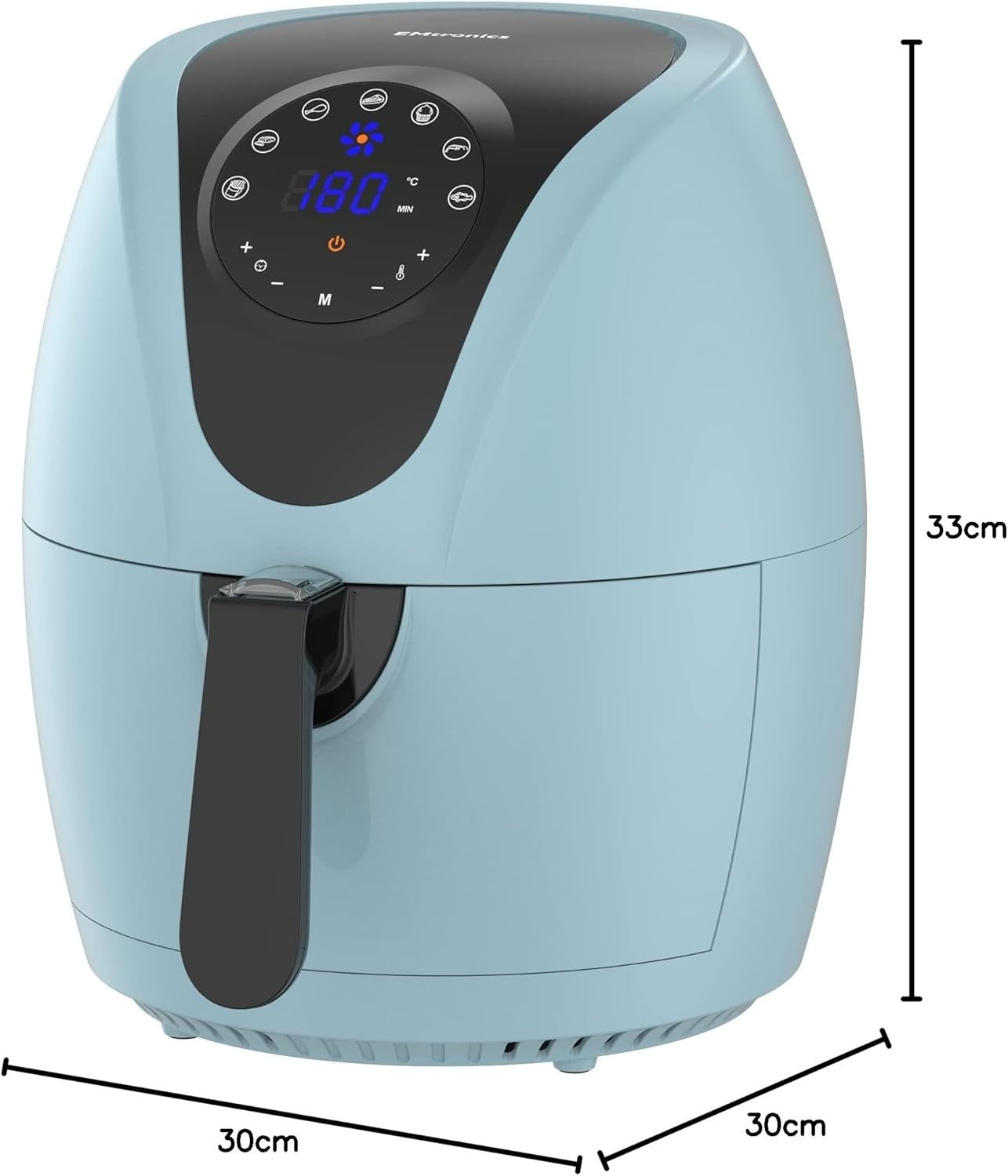 4.5L Digital Air Fryer | 1400W Oil-Free Cooking | 7 Presets | Aqua Blue
