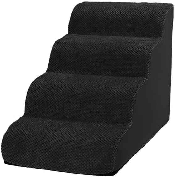 4-Step Dog Stairs Bed Sofa Non-Slip Foam Pet Ladder Black