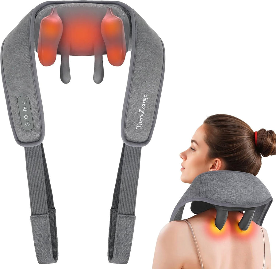 Cordless Neck Shoulder Back Massager with Heat & Deep Kneading