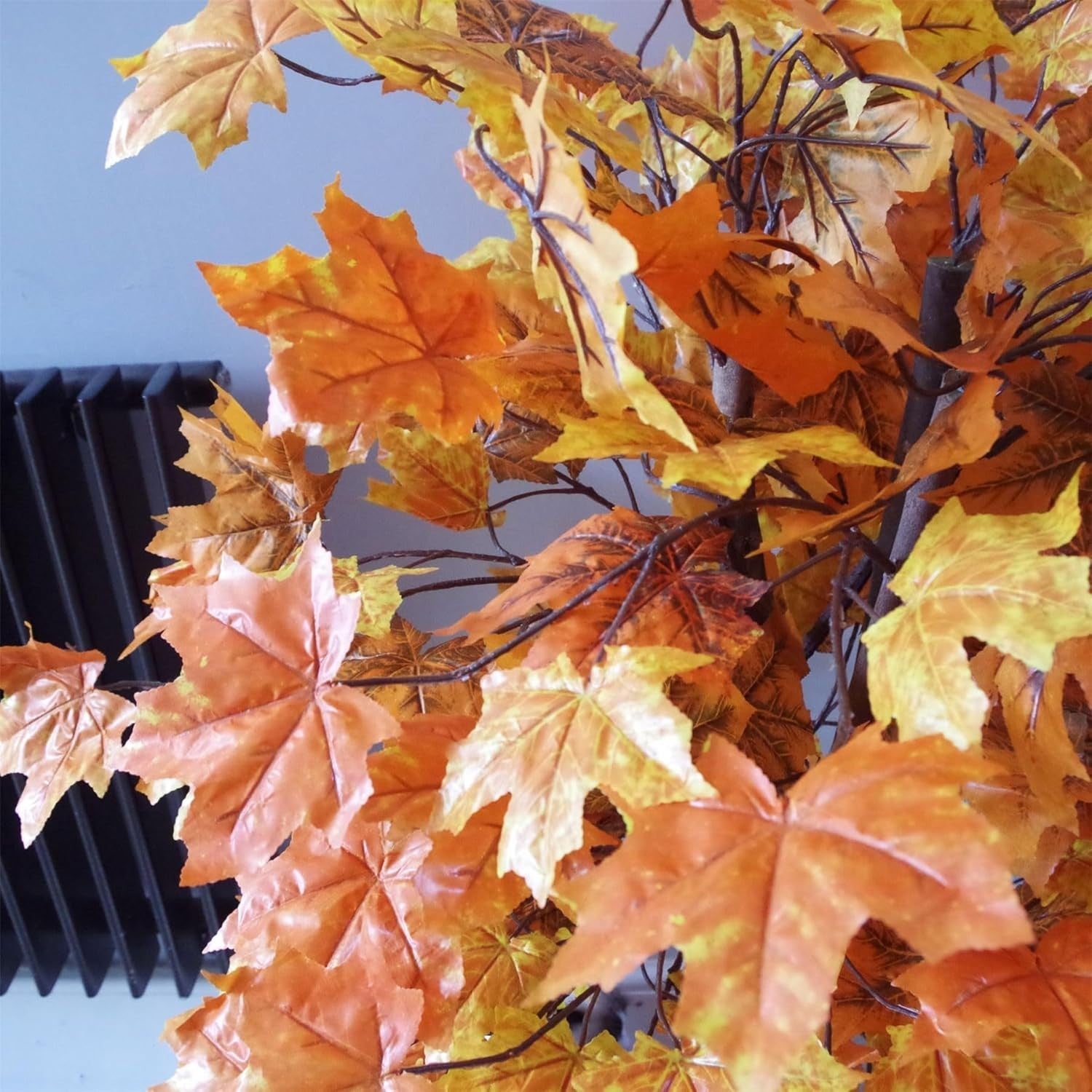 125cm Orange Maple Acer Extra Large Faux Tree in Weighted Pot Indoor Decoration