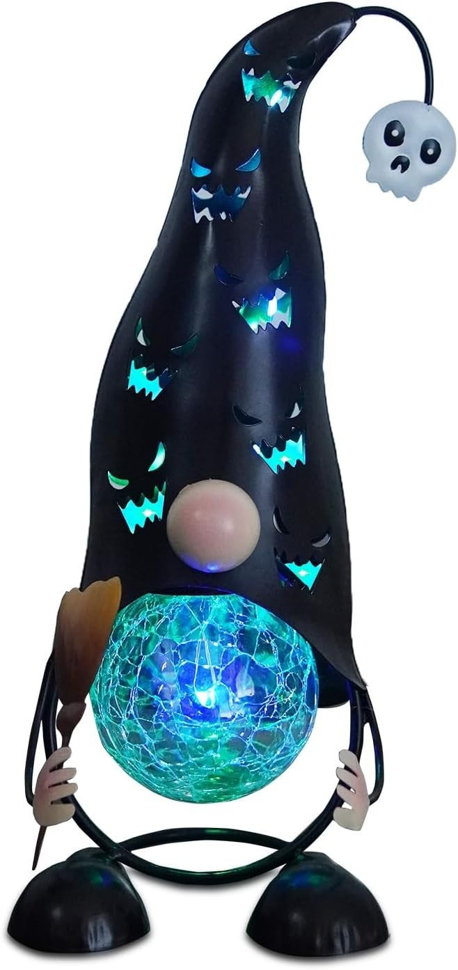 Solar Gnome Light 32cm Halloween Garden Decor LED Outdoor Spooky Ornament