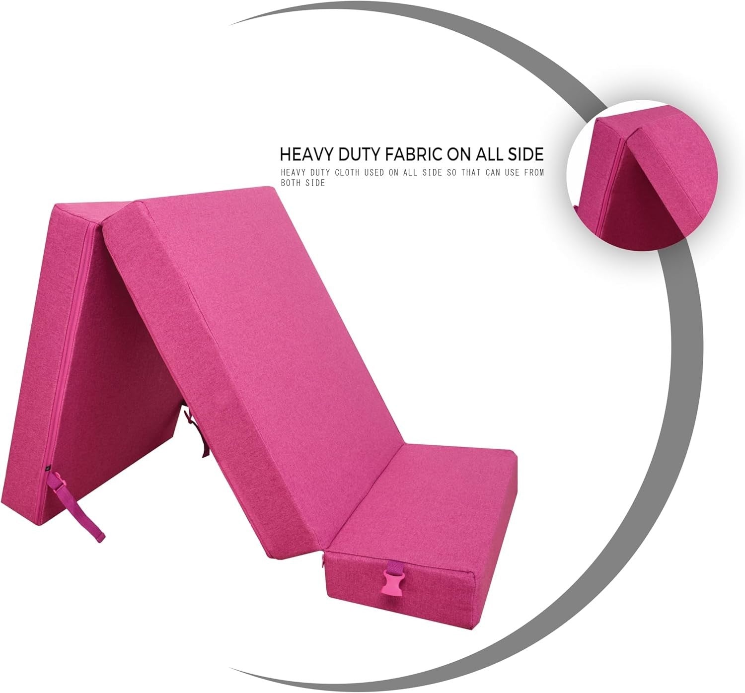 Z Bed Chair Futon Mattress Single Guest Sofa Fold Out Seat Fuchsia Pink