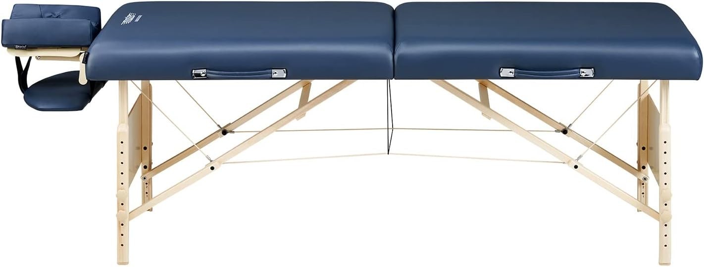 70cm Extra Wide Portable Massage Table Folding Spa Bed Memory Foam Blue