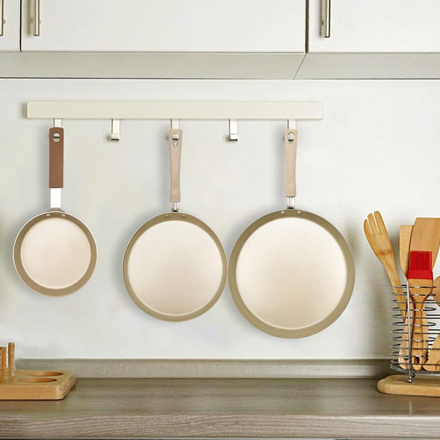 8" Induction Crepe Pancake Pan Non-Stick Flat Tawa | Aluminium Skillet + Tools