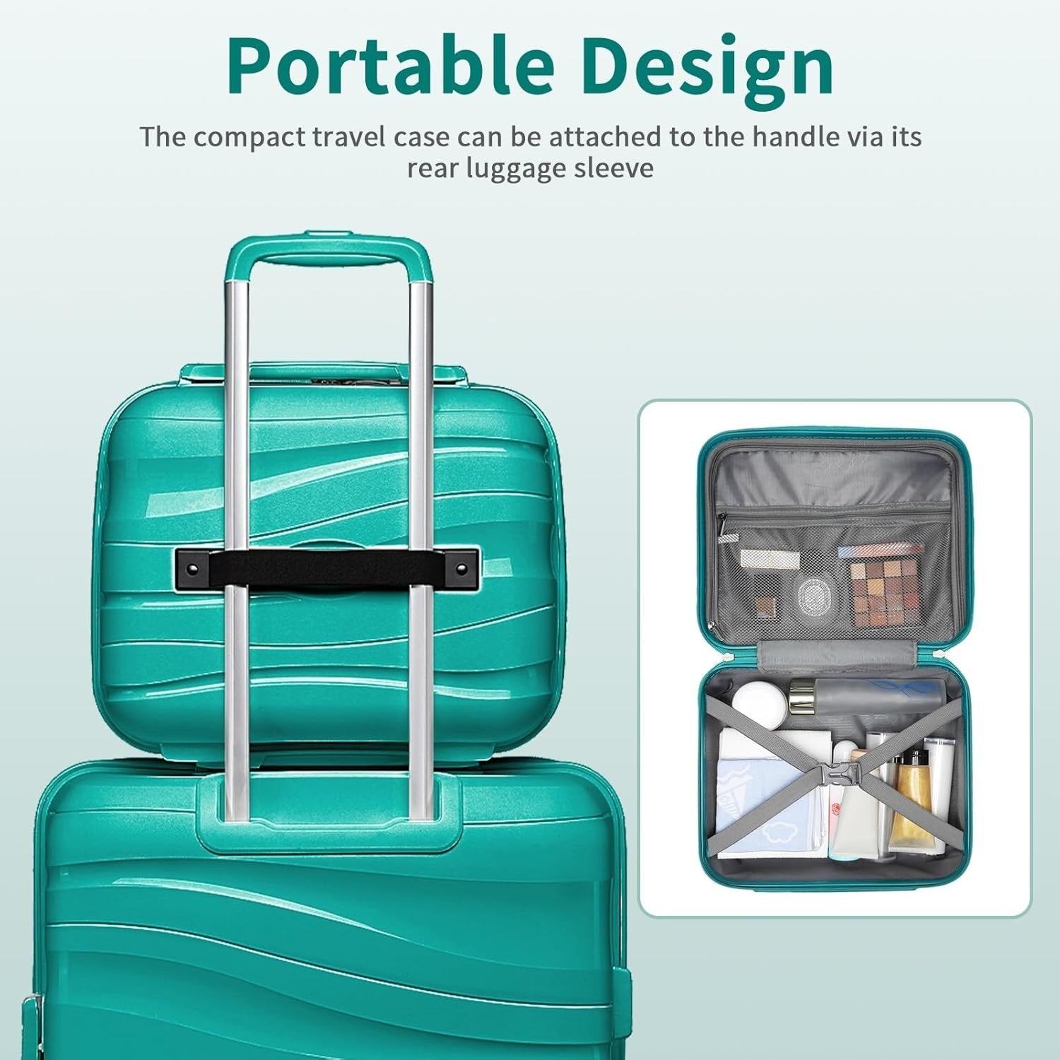 4pc Polypropylene Luggage Set 20 24 28 Cabin TSA Lock Spinner Wheels