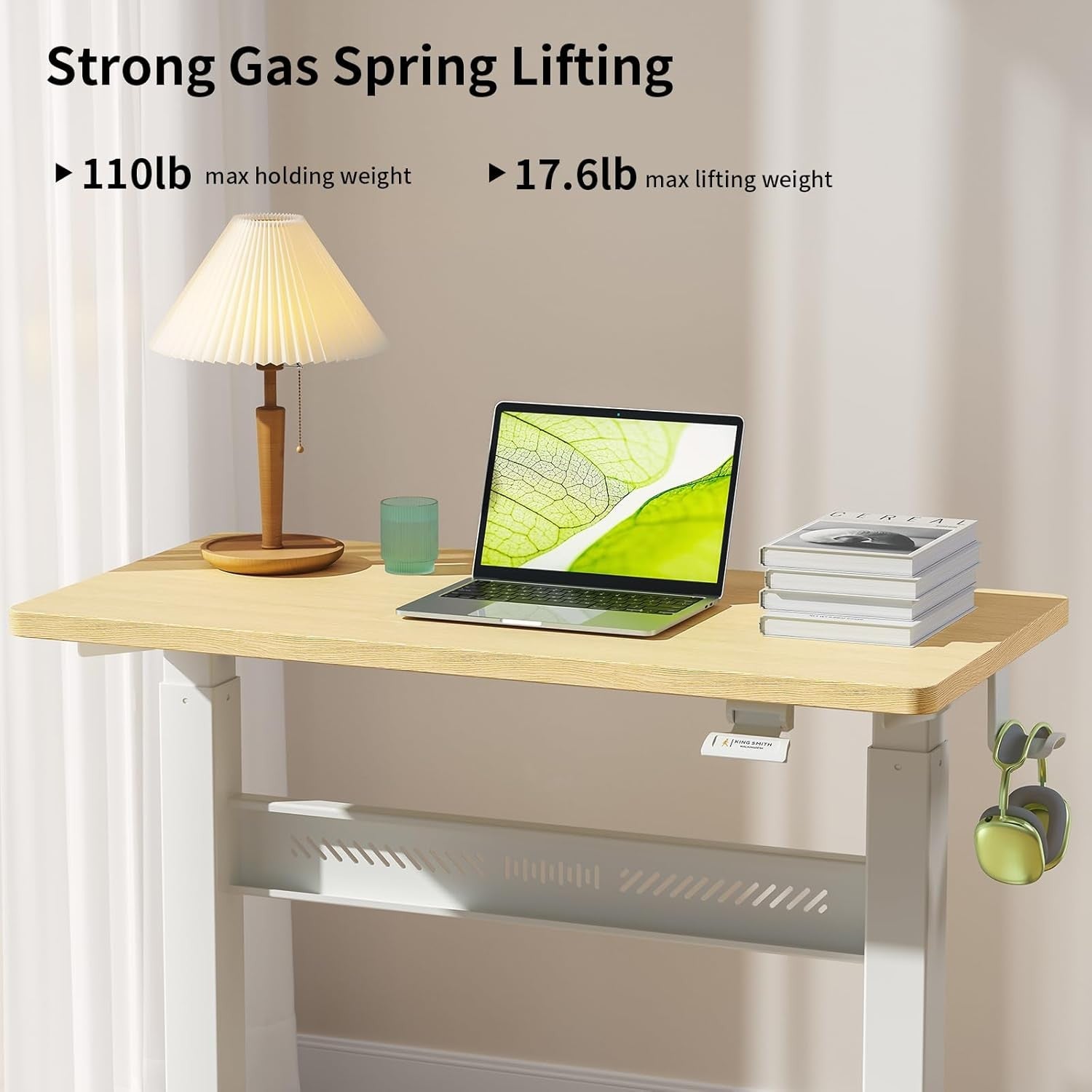 Mobile Standing Desk Walking Pad Compatible Adjustable Pneumatic Desk on Wheels