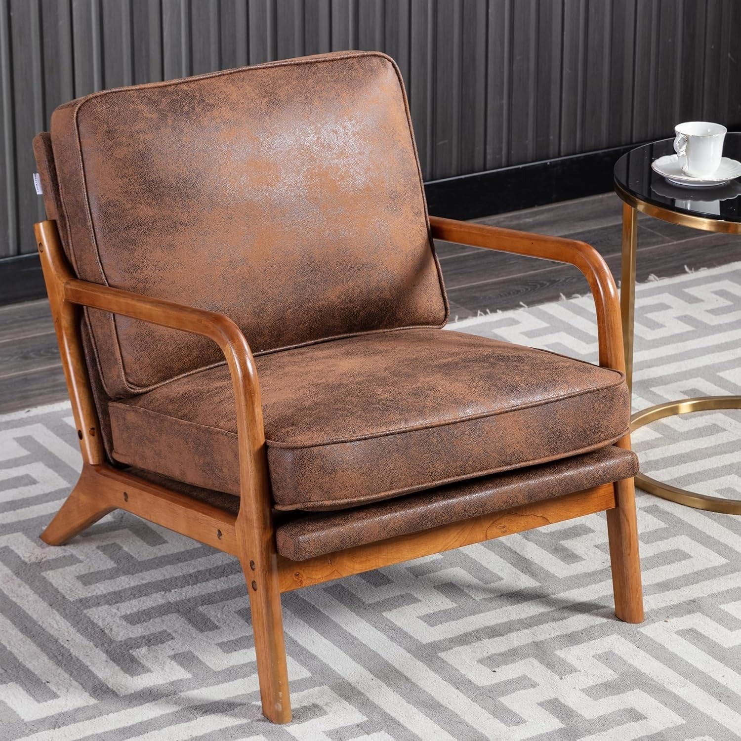 Kids Armchair with Footstool PVC Leather Sofa Chair Toddler Seat Coffee