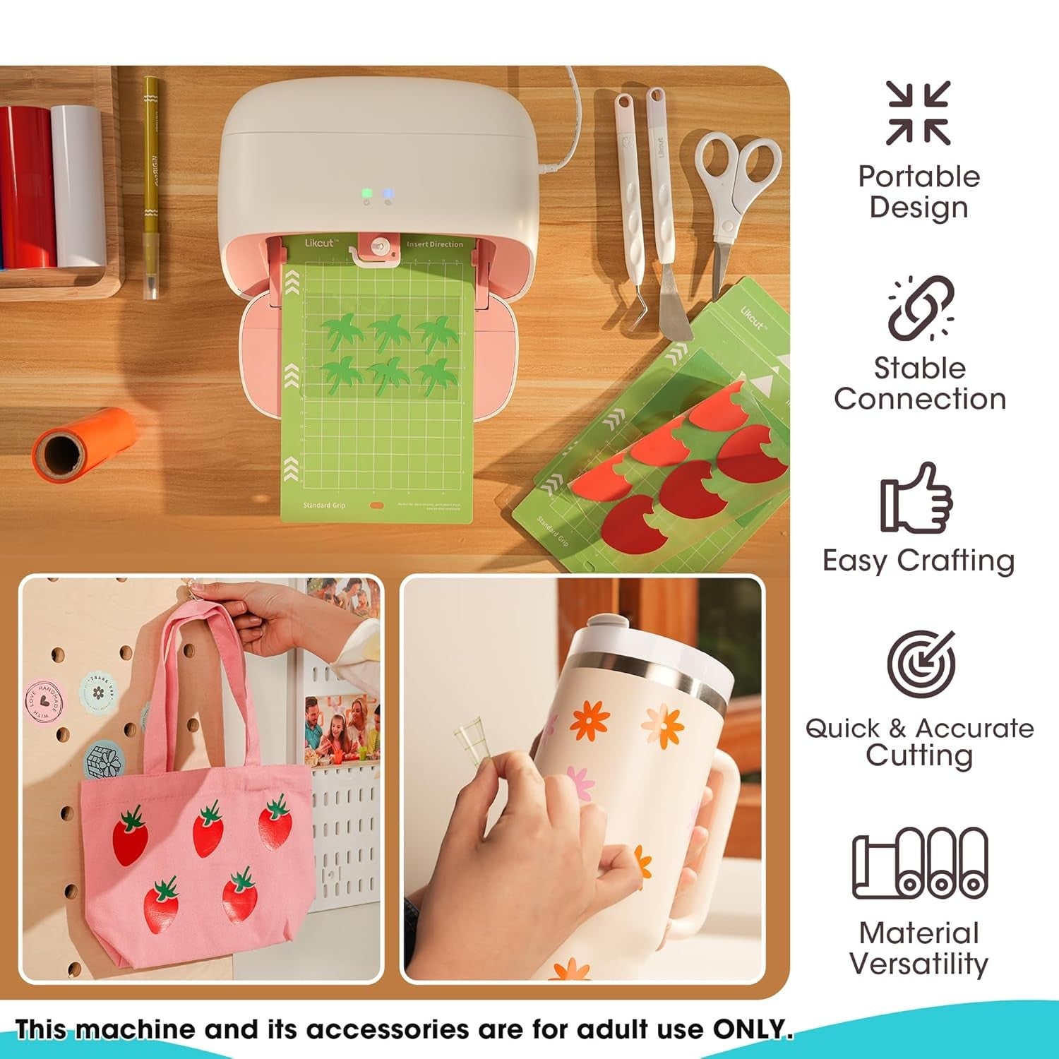 Mini Vinyl Cutter Machine Smart Sticker Maker Cardstock Craft Cutting