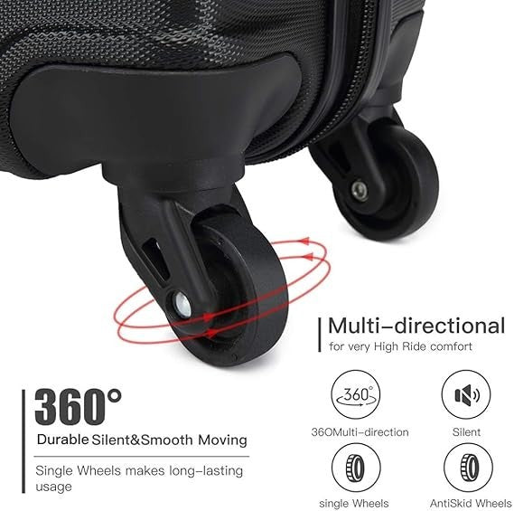 66cm Airline Approved Hard Suitcase ABS+PC 4 Spinner Wheels TSA Lock