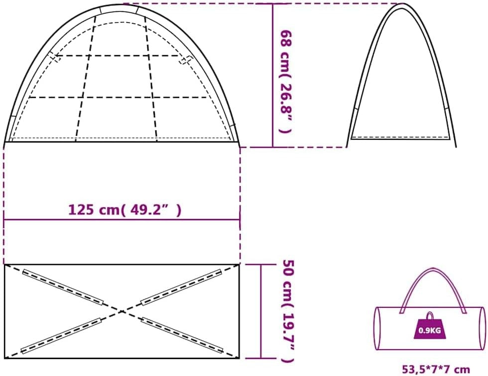 9 Compartment Camping Storage Tent Blue Portable Organizer
