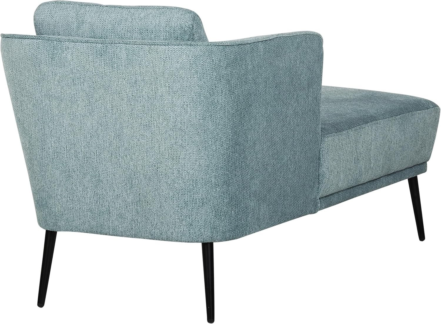 Retro Polyester Chaise Lounge Right Armrest Blue with Cushion Living Room