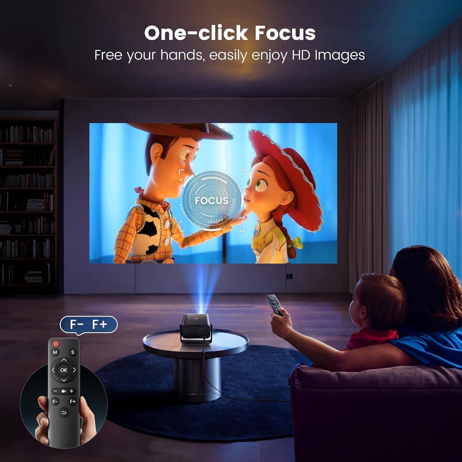 25000LM 1080P Smart Projector WiFi Bluetooth Auto Focus Dustproof