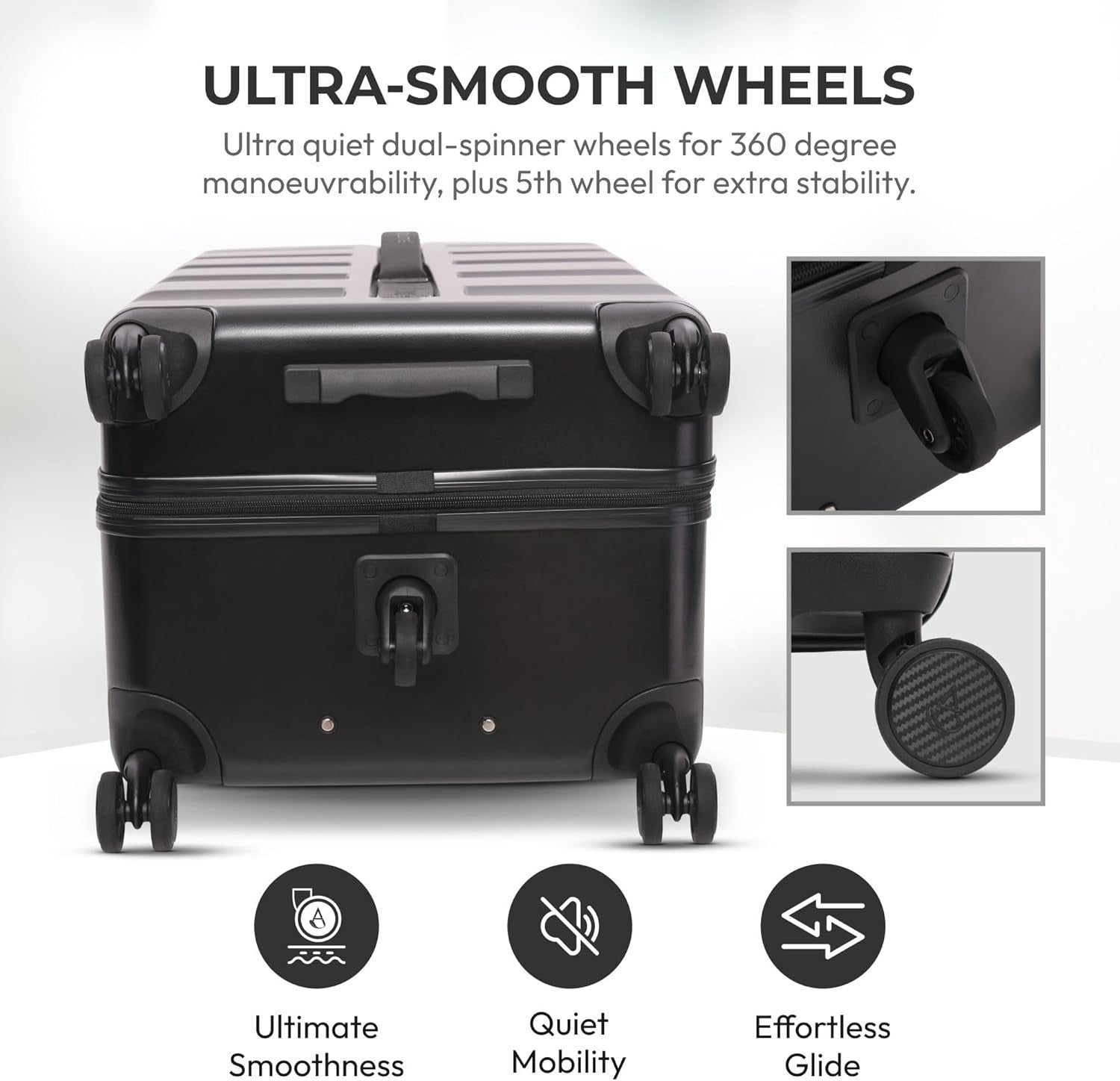 Extra Deep 101L Large Hard Shell Suitcase ABS 4+1 Spinner Wheels TSA Lock