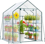 Walk-In Greenhouse 3 Tier 6 Shelves | Heavy Duty PVC Garden Growhouse
