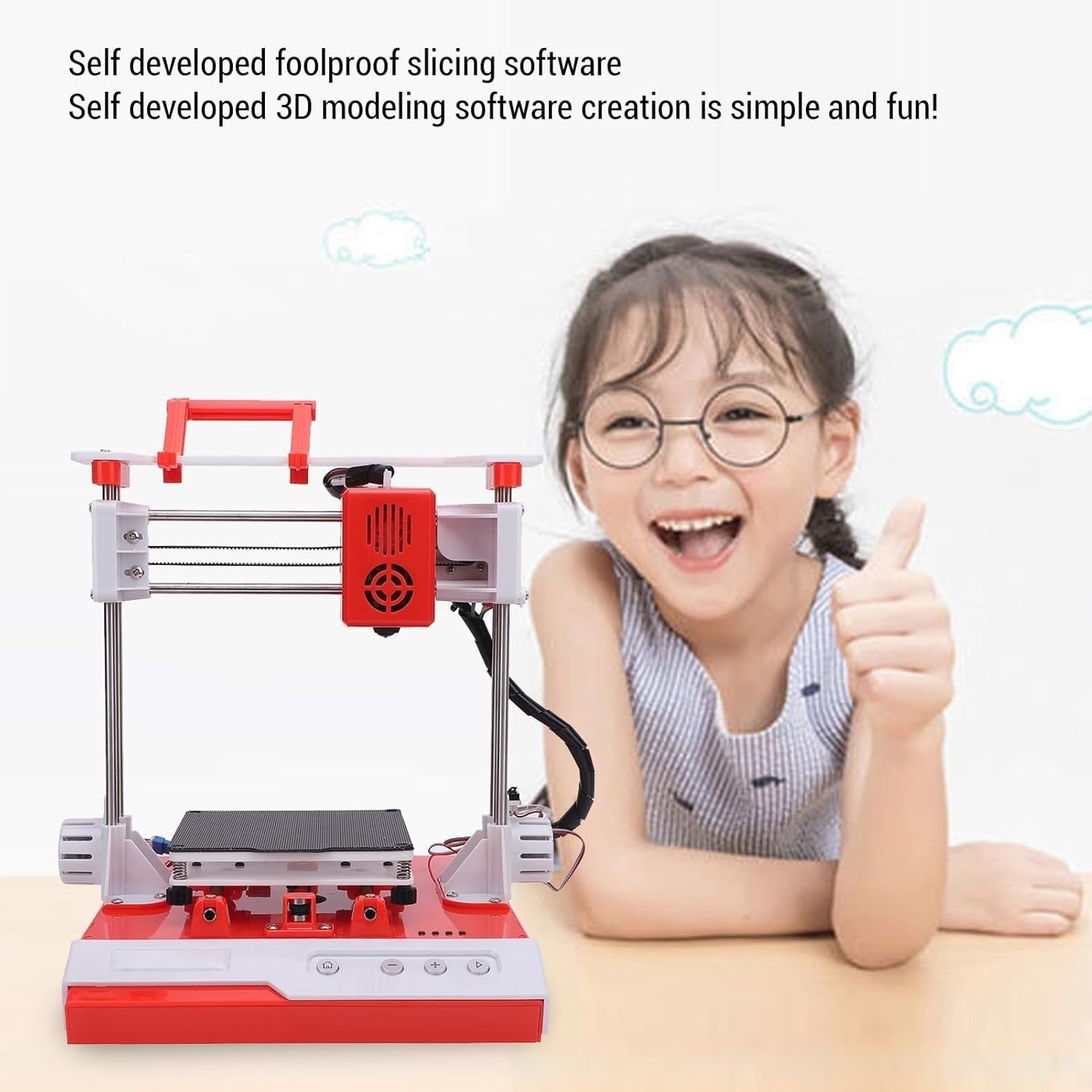 High Speed Mini 3D Printer Beginner Fast Heat 100x100x100mm GB Plug