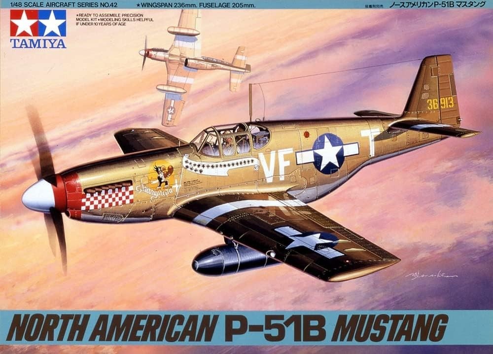 WWII P-51B Mustang 1:48 Scale Plastic Model Kit | US Fighter Aircraft