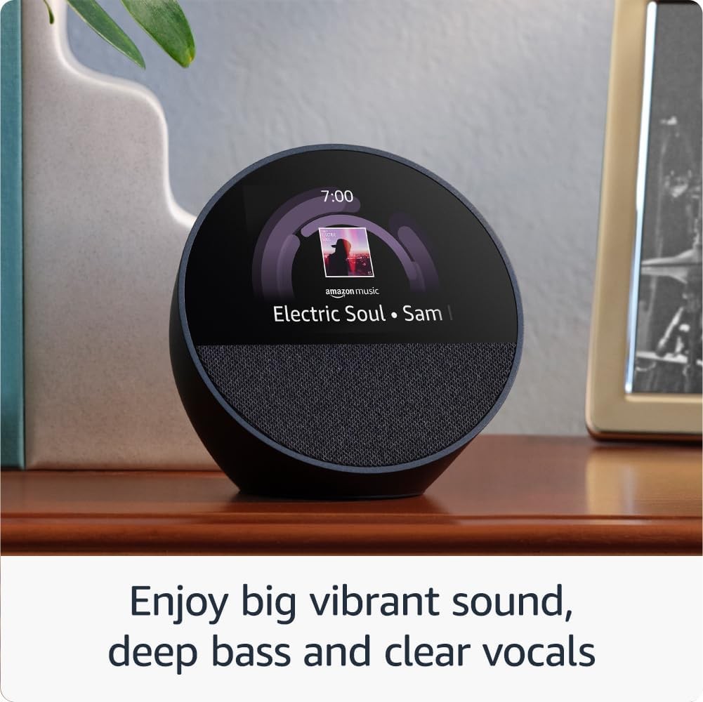 Smart Alarm Clock LED Display Voice Control Bedside Speaker White