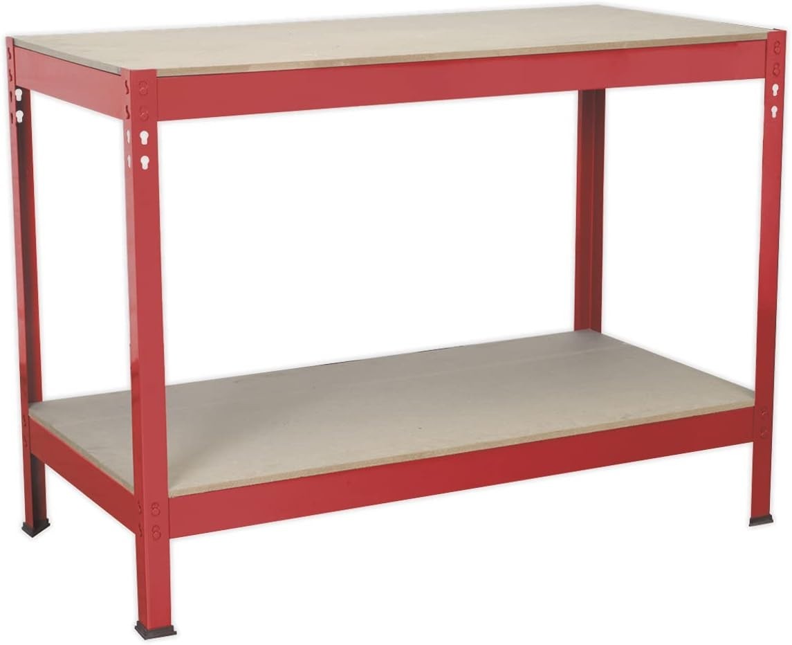 Steel Workbench 1.2m Wooden Top Clip-Together Assembly 100kg Capacity
