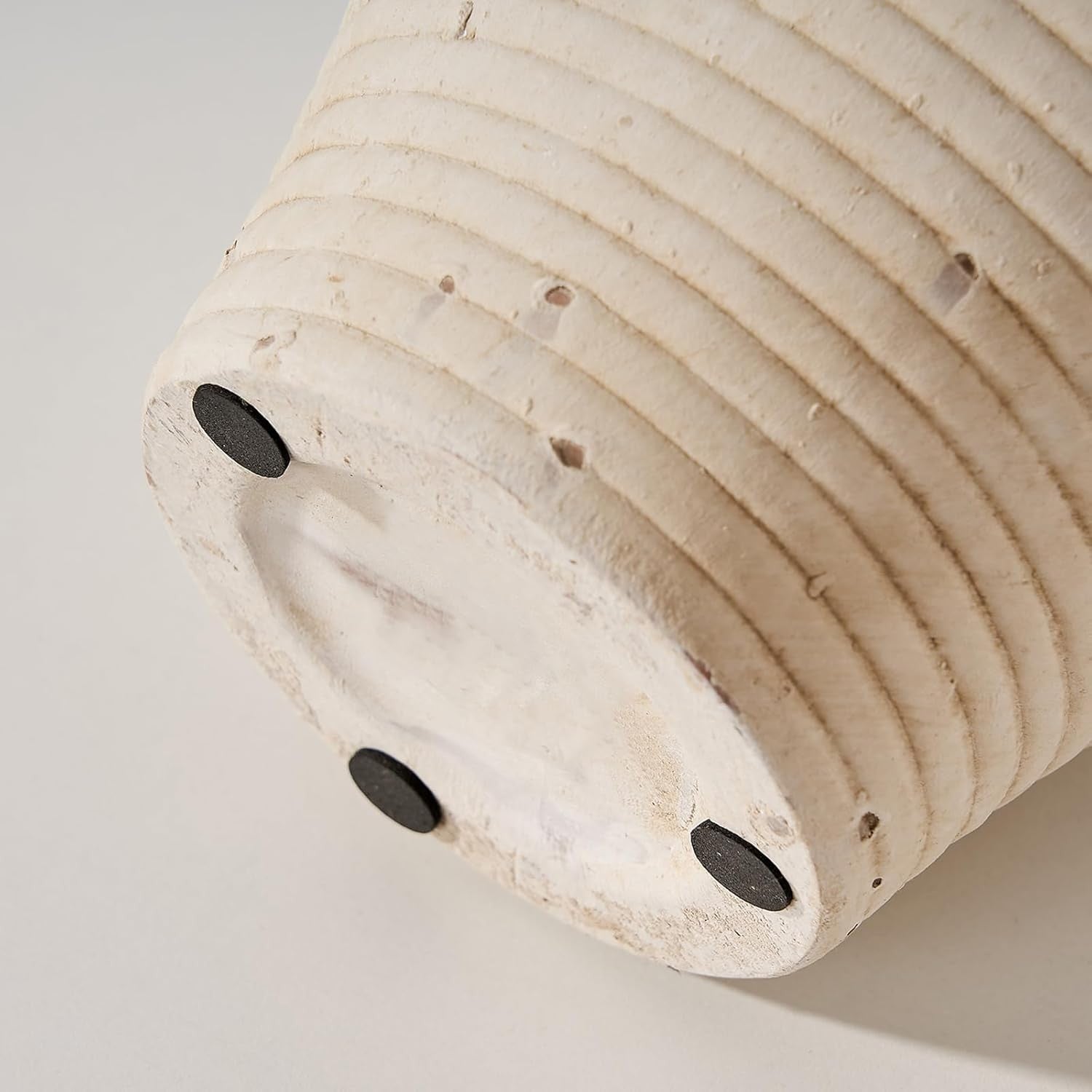 Ceramic Rustic Farmhouse Vase 9.2in Whitewashed Terracotta Home Décor