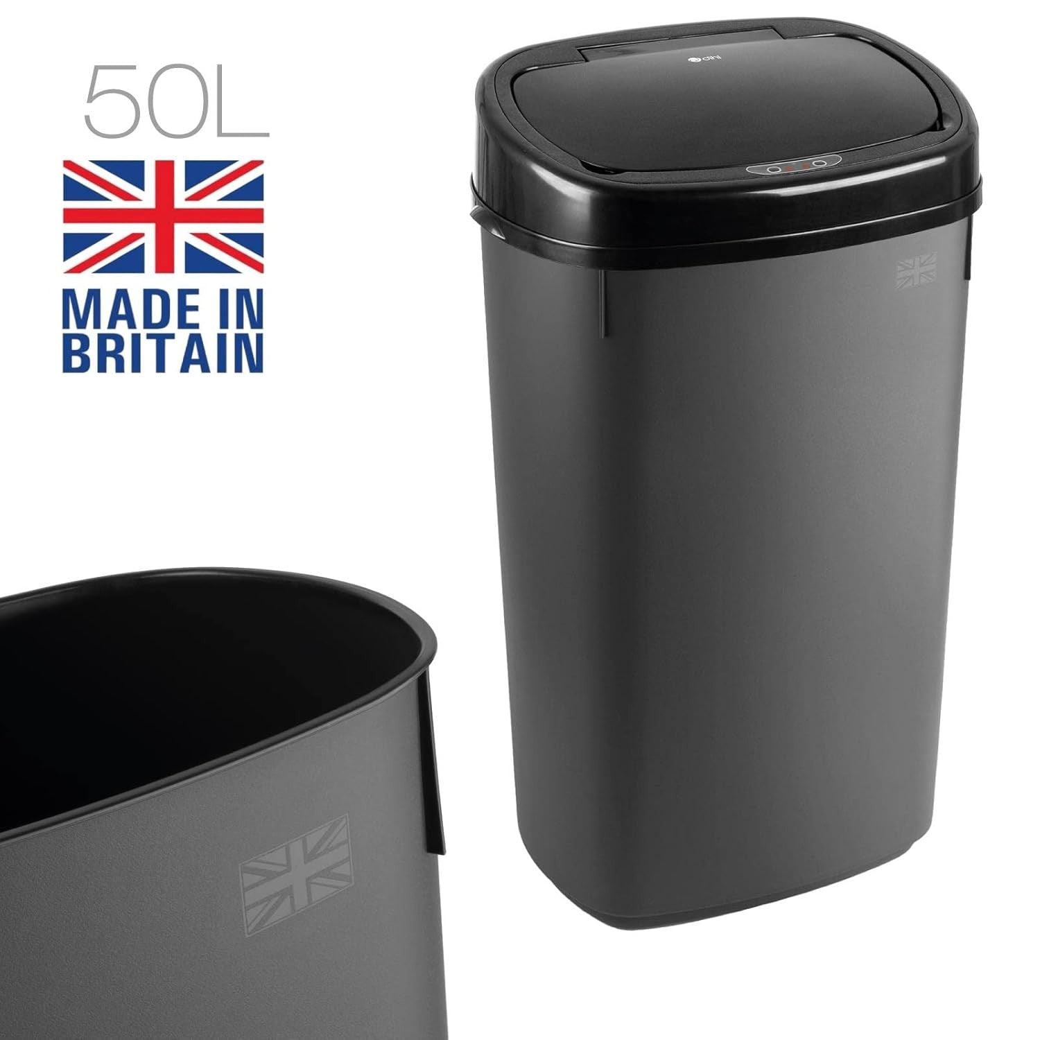 50L Touchless Kitchen Bin Automatic Sensor Anthracite Grey