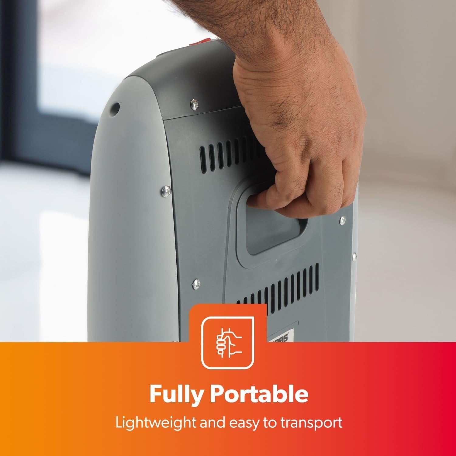 Portable 1200W Halogen Heater with Oscillation & 3 Heat Settings – Instant Home