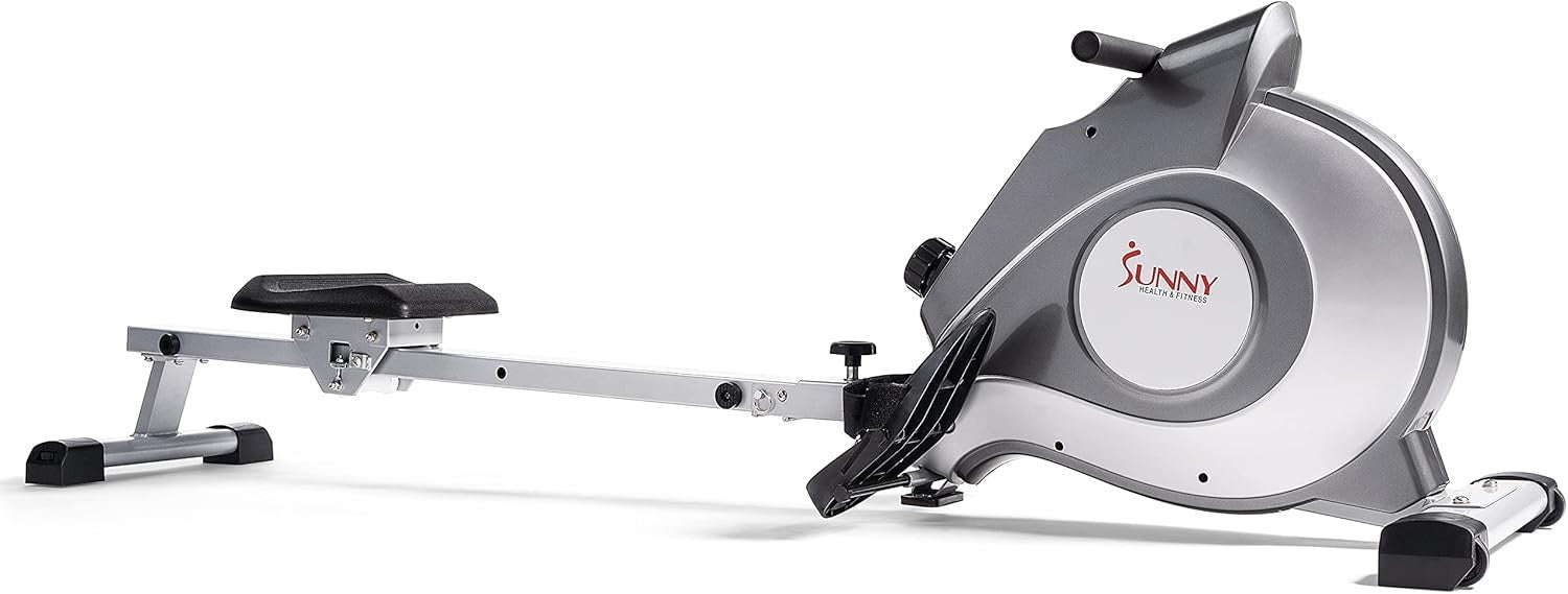 Recumbent Exercise Bike + Folding Magnetic Rower Set LCD Monitors 8-Level 135KG