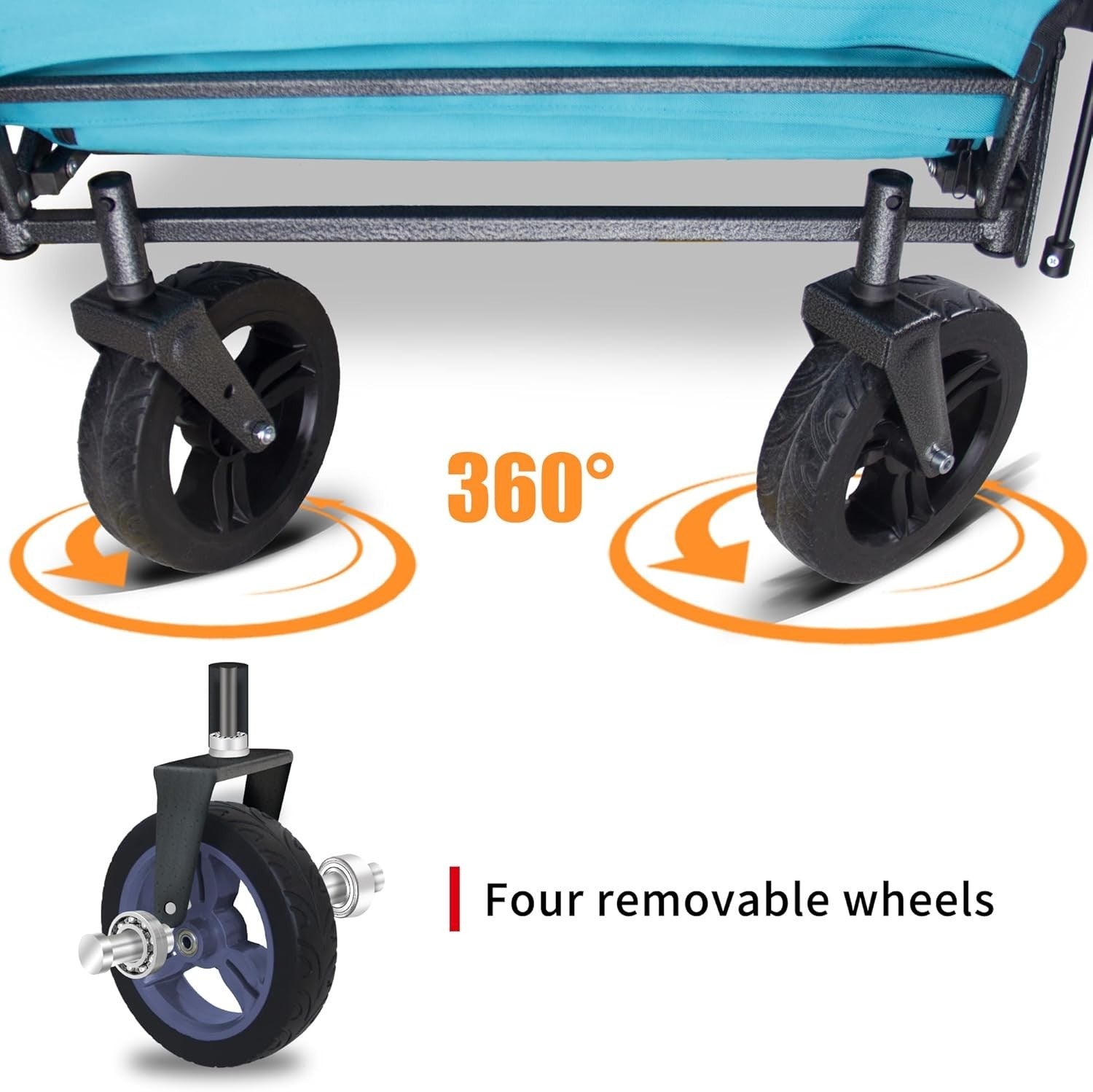 Folding Camping Wagon w Canopy & 2 Seats Heavy Duty Outdoor Cart