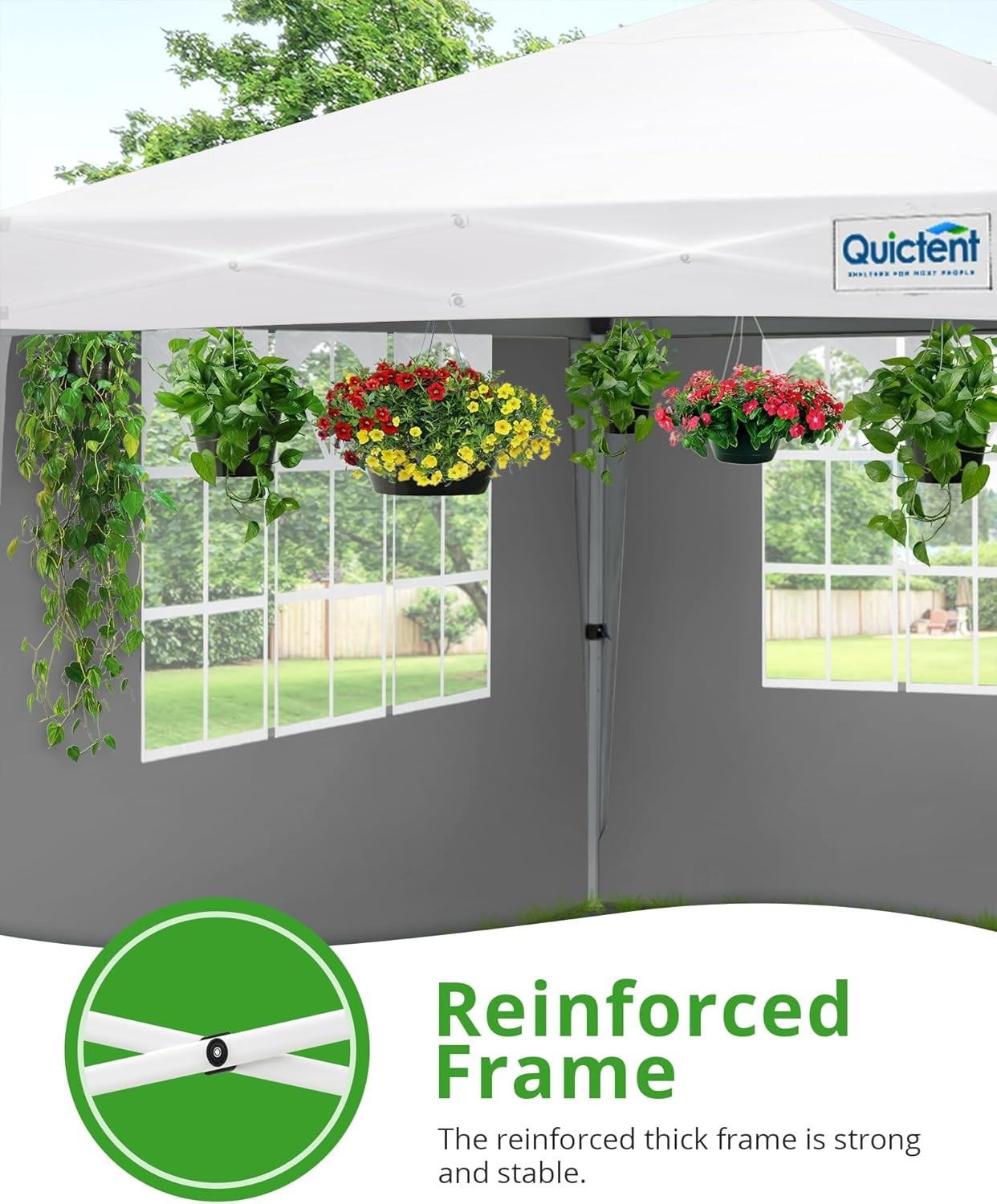 3x3M White Pop Up Gazebo With Removable Sidewalls Outdoor Tent