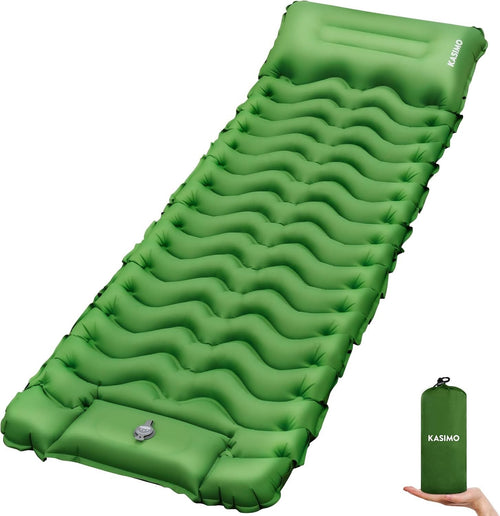 Ultralight Self-Inflating Camping Mat with Pillow | Portable Hiking Bed