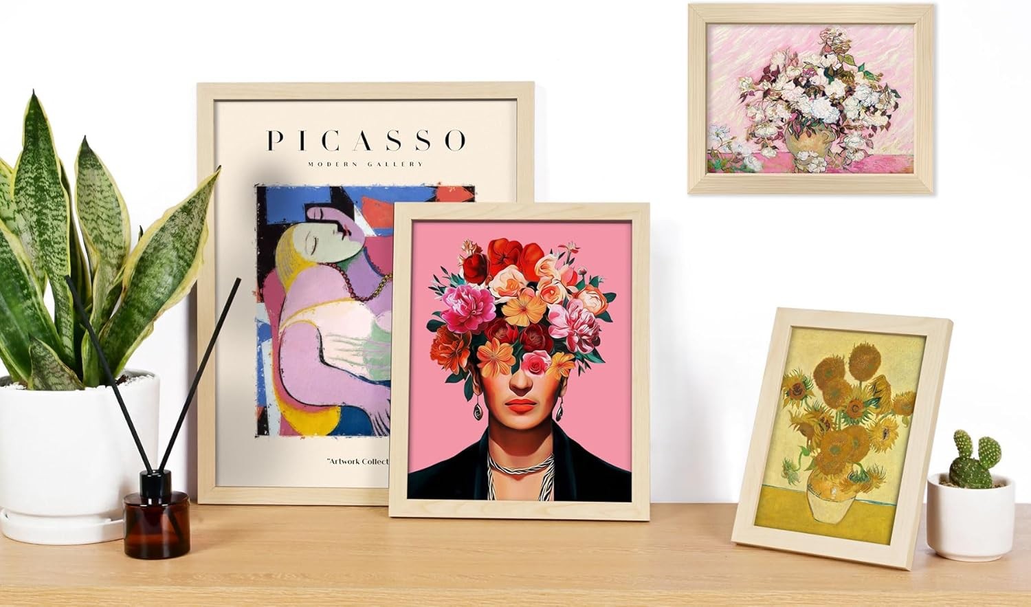 16pc Framed Gallery Wall Art Set Eclectic Colourful Prints 12x15"