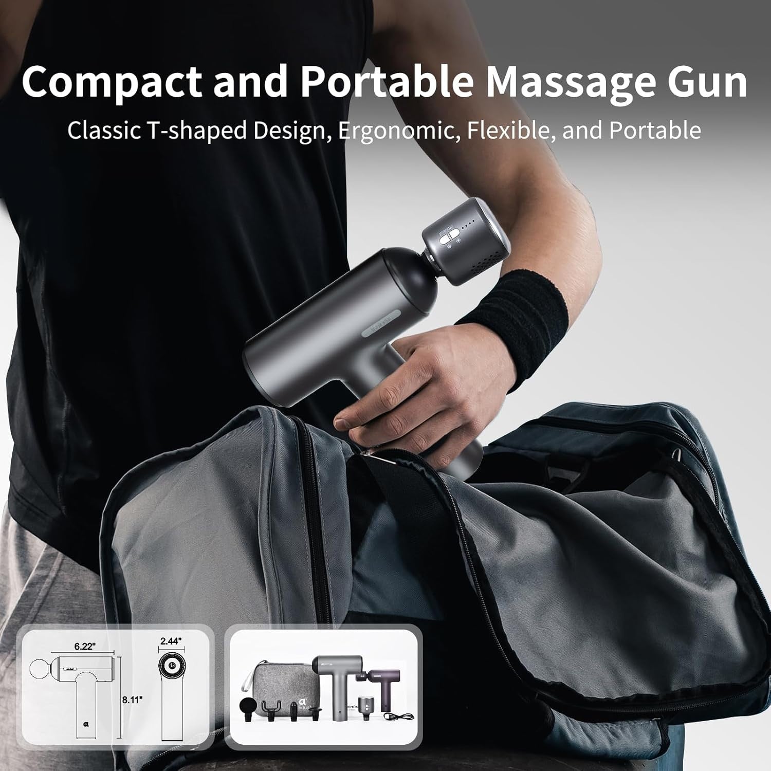 Hot & Cold Massage Gun Deep Tissue Percussion Muscle Relief 6 Speeds Case